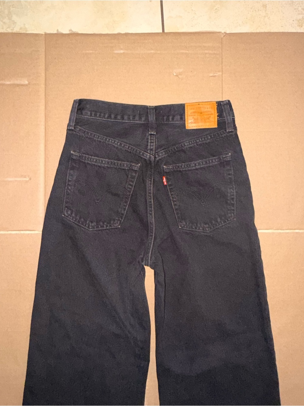 Levi’s Ribcage Wide Leg Jeans Black Size 27 High Rise Like New - Picture 6 of 14